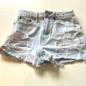 America Eagle Outfitters faded, distressed shorts, size 0